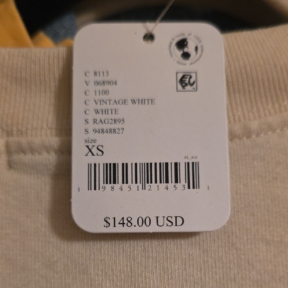 Free People And Ragabond, Black and Cream Crewneck Sweater XS - Picture 2 of 4